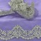 1 Yard Beautiful Beaded Corded Lace Trimming Embroidered Polyester Net Mesh for Dresses 1.5 Inch Width